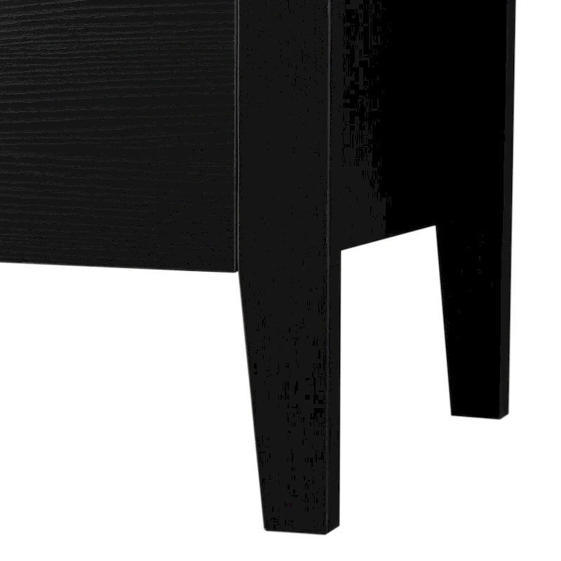 Brown & White Industrial Sideboard with Wine Rack & Stemware Holder, 1-Person Assembly