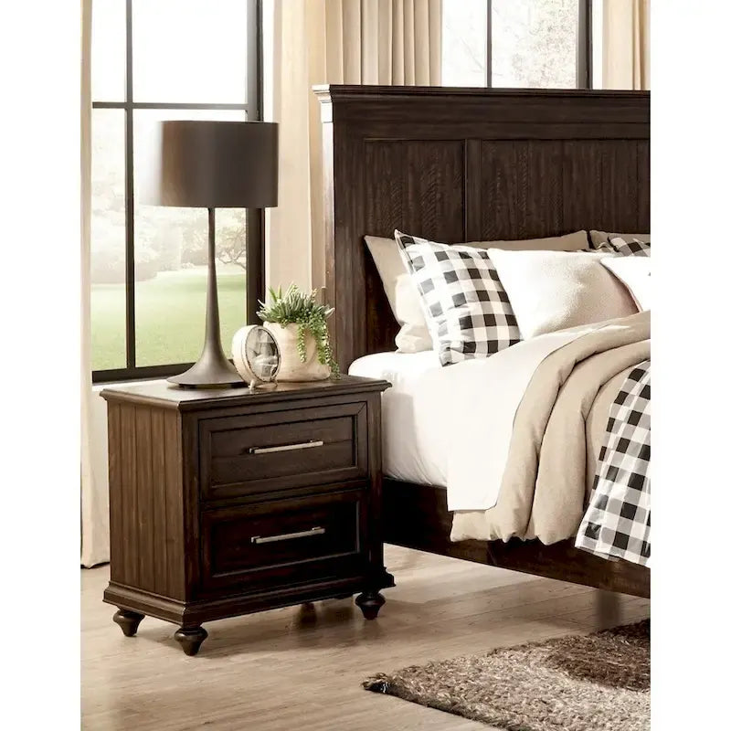 Charcoal Driftwood Finish 3pc Bedroom Set – Transitional, For 2