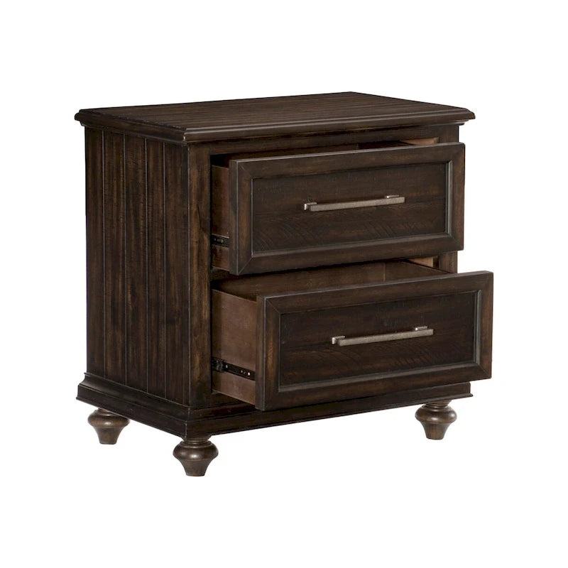 Charcoal Driftwood Finish 3pc Bedroom Set – Transitional, For 2